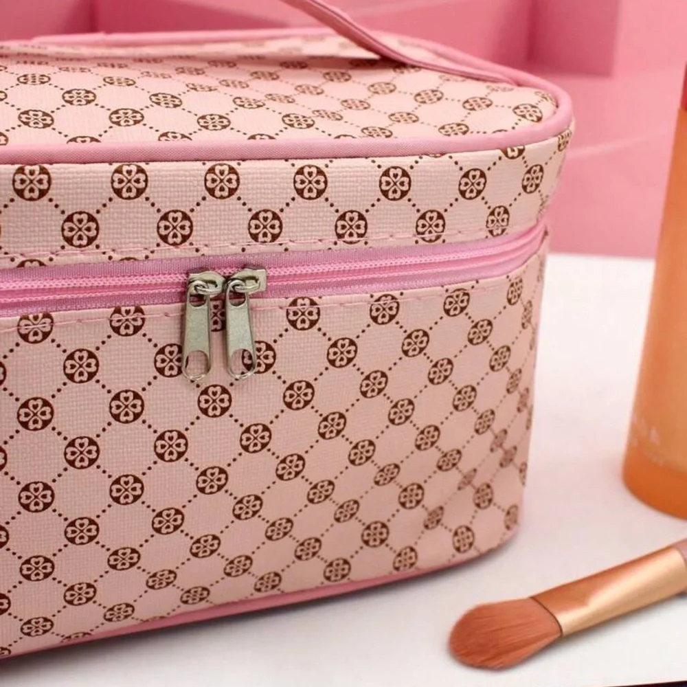 Pink Design Fashion Inspired Cosmetic Travel Makeup Bag, NWT